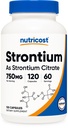Nutricost Strontium Kapsle 750mg, 120 Kapsle - Vegetariánské, Non- GMO, gluten zdarma