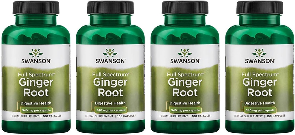 Swanson Full Spectrum Ginger Root 540 mg 100 Caps (4 balení)
