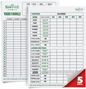 SWOOC Games ® - 5 Big Premium Laminované Yardzee & Farkle Score karty (11.5in x 8in) s pravidly - Velké opakovaně použitelné Suché vymazat Pads pro obří venkovní kostky