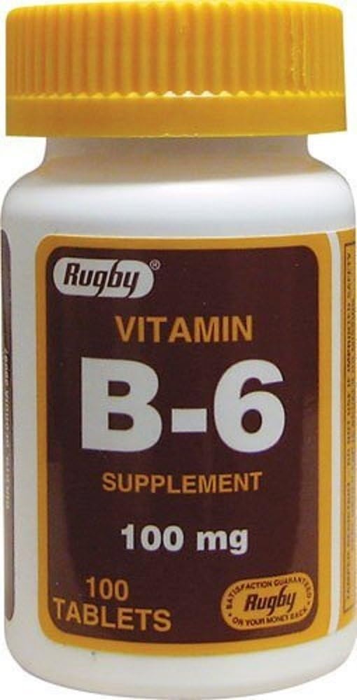 Rugby Vitamin B- 6 Tablety, 100mg, 100ct (3 balení)