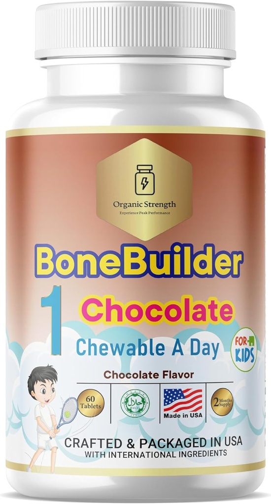 Děti Bone Builder 1 Žvýkací den Halal Vitamíny Čokoláda Flavor pro věk 4-12 60 Služení