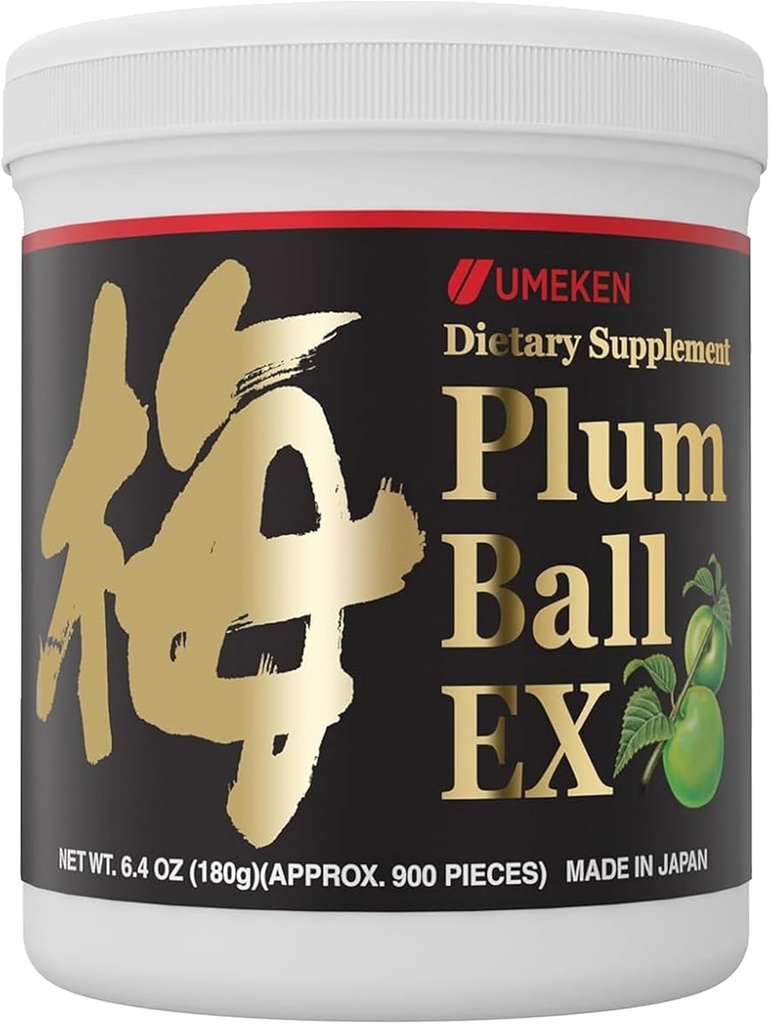 Umeken Plum Ball EX, Koncentrovaný extrakt s antioxidanty, kyselina citronová a mumefural, Denní dodatek, Japonská zelená Plum Extract, 3 Měsíční dodávky, 6.4oz, 180g láhev, balení po 1