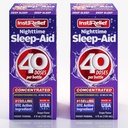 Nighttime Sleep- Aid Liquid, 50mg Difenhydramine HCl, Twin Value Pack (80 dávek), Grape Flavor, Fall Asleep Fast & Stay Asleep Longer