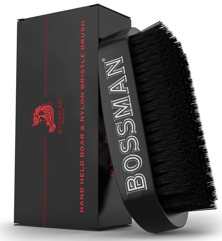 Švestkový kartáč pro muže - ruční kaše & nylon Bristle Brush - Detangling kartáč pro Vousy a péči o vlasy
