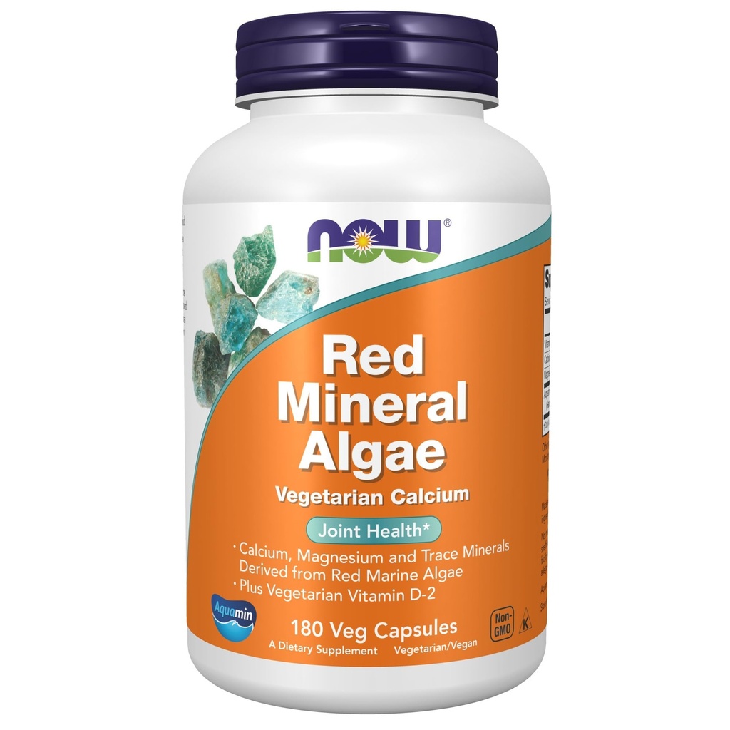 Nyní Potraviny doplňky, Red Mineral Algae Plus Vitamin D2, Společné zdraví *, 180 Veg Kapsle