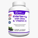 Hybridní Nutracea Black Elderberry Kapsle, s Echinacea, Kurkuma, Česnek, Zinek, Vitaminy C, E a B6, Probiotika a L- glutamin (60 Kapsle)