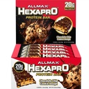ALLMAX HEXAPRO PROTEIN, Čokoláda Chip Cookie Dough - balení po 12 - Vysokoproteinový energetický snack - 20 g proteinového baru - se syrovátkovým proteinovým izolátem
