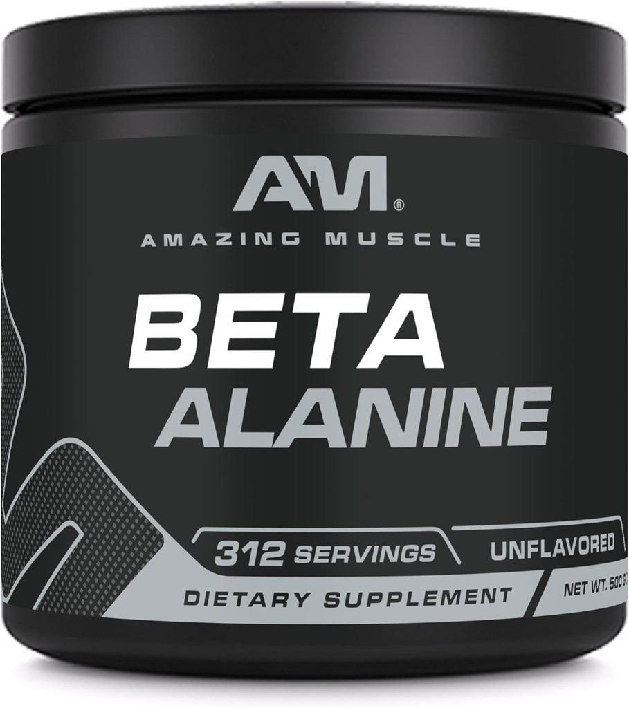 Amazing Muscle Beta- Alanine Powder Supplementary 124; 1600 Mg Supplementary 124; Neochucené 124; 500 G (1.1 LB) dura124; 312 Servings dura124; Non- GMO dura124; Made in USA