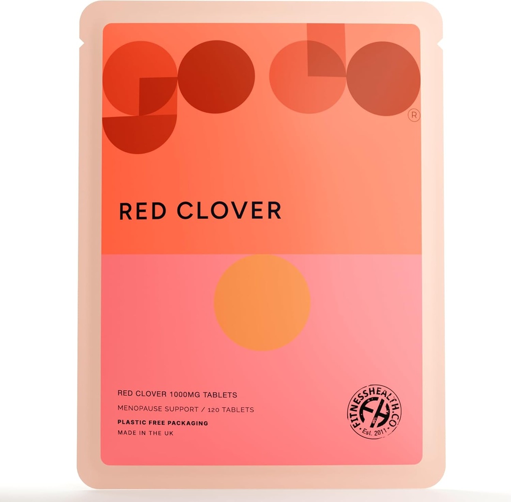 Fitness Health Red Clover Extract 1000MG Tablet - Menopauza a Hormonální podpora zdraví - Vysoká síla Isoflavone - Kardiovaskulární zdraví - Podpora kůže a vlasů Zdraví - (120 Tablety)