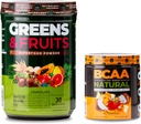 Nutrology Green & Fruits Powder- Přirozeně sourced Superfood, Chocolate (30 Servings) BCAA Natural, Plant Based BCAA Powder, Orange Coconut Flavor (30 Servings)