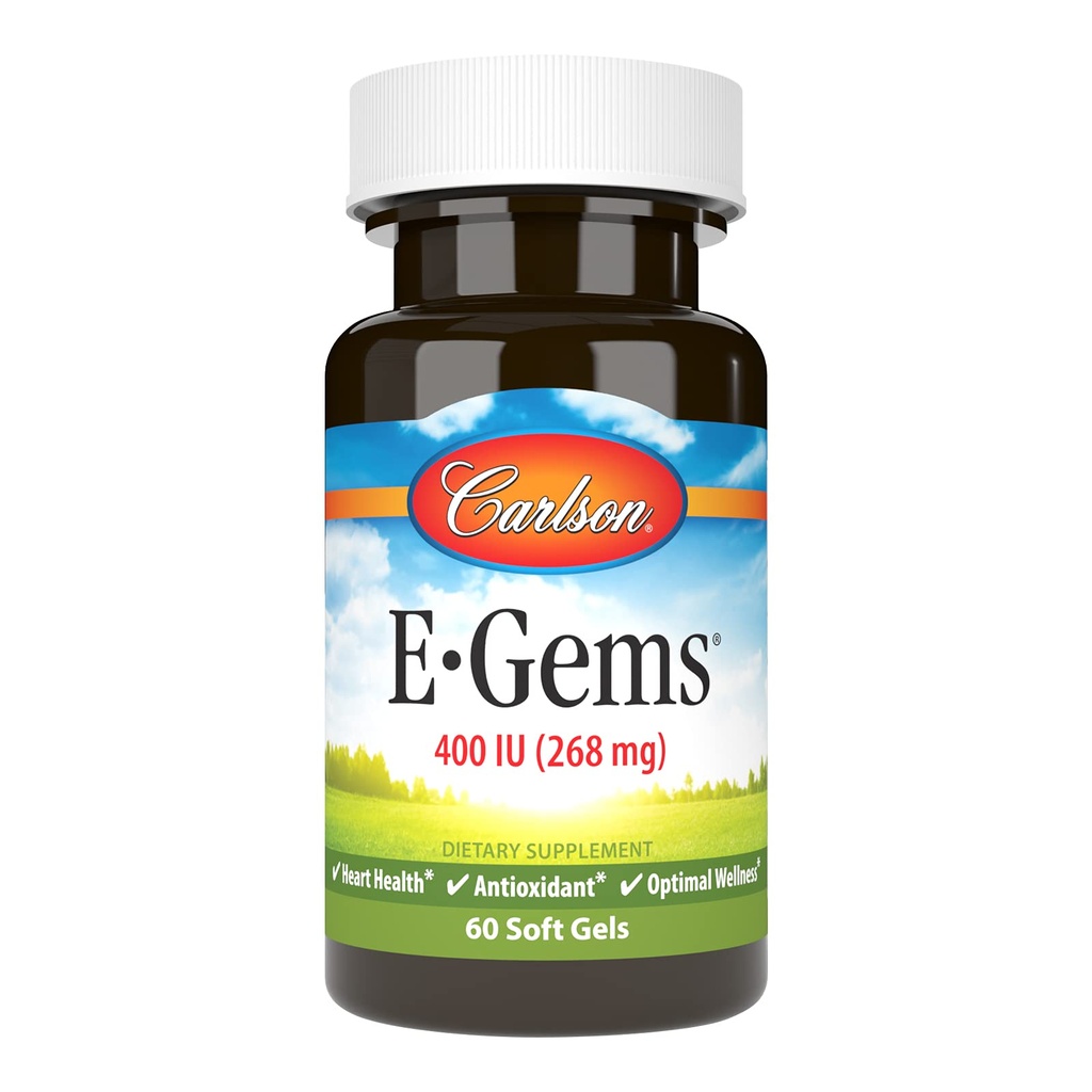Carlson Labs E- Gems Přírodní vitamin E, 400 IU, 60 Softgels