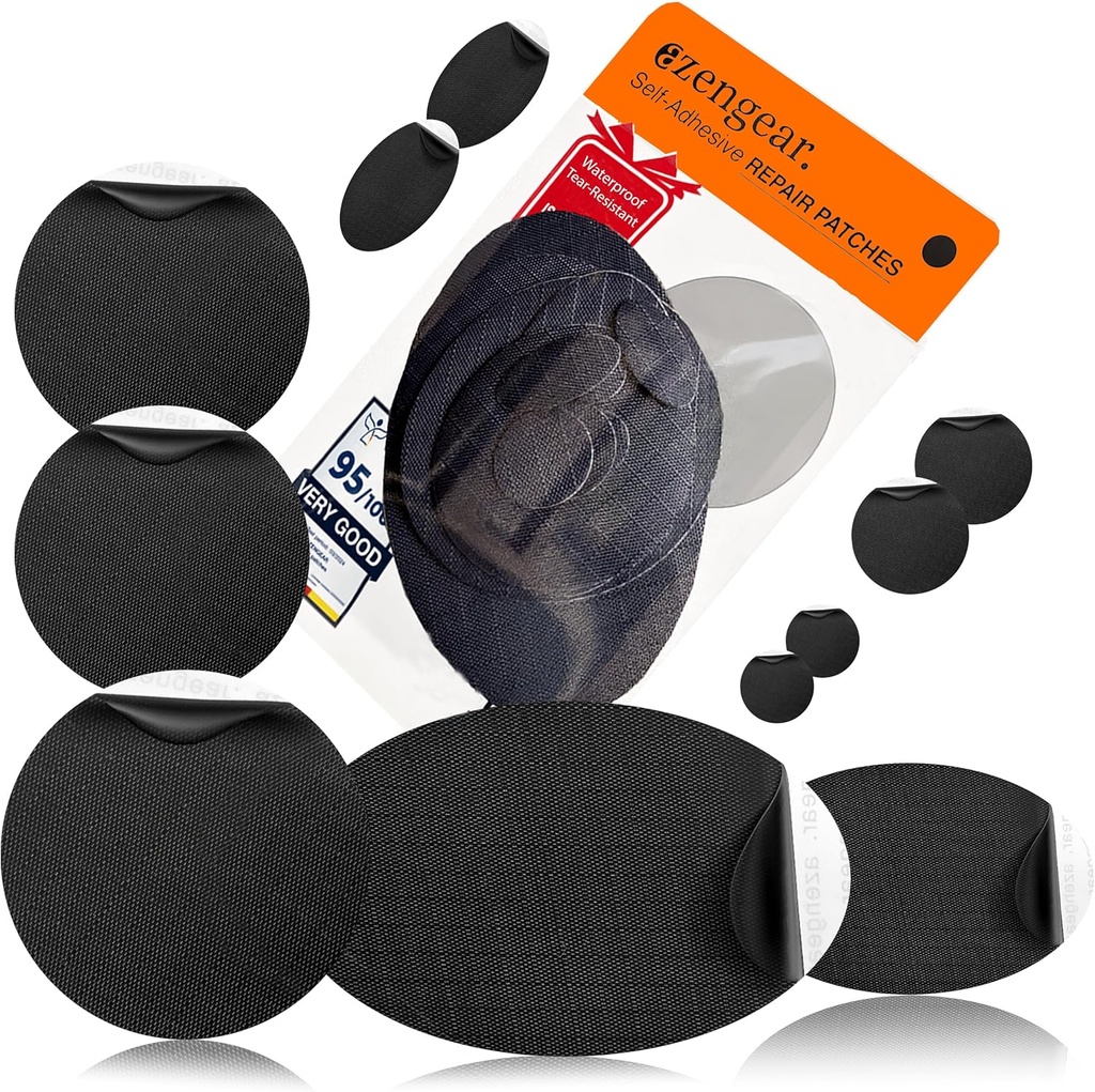 aZengear opravy Záplaty - vodotěsné, Self- Adhesive, Teard- Cold- Heat- Resistant Polyester Fabric to Fix Down Jacket, Puffer, Snowsuit, Shoe, Stant, PVC, Oblečení, Ponorné (Black)