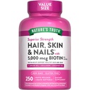 Nature 's Truth Vlasy, kůže a nehty Vitamíny 124; 5000mcg IR 124; 250 Softgels IR 124; Zahrnuje kolagen, Biotin a kokosové oleje 124; Non- GMO & gluten zdarma doplněk pro ženy a muže