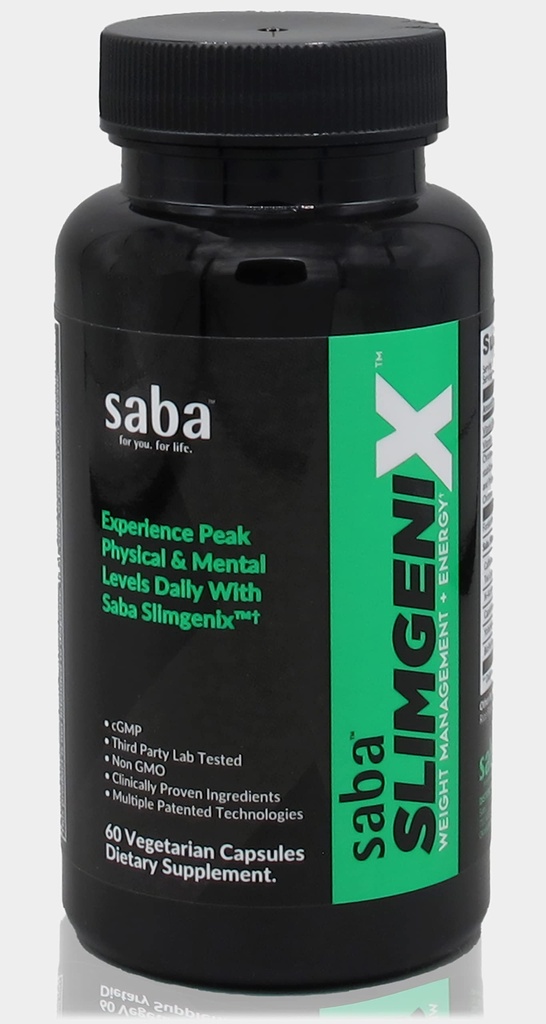 Saba SlimGenix -Energy, Weight Management, Appetite Control, Focus, Fat Burner s branded, patentované a klinické osvědčené ingredients- 60 Kapsle