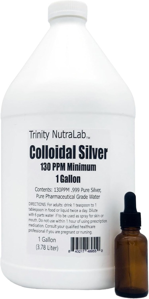 130PPM Koloidní stříbro (1 gallon). Certified Lab Tested, 100% čisté a přírodní. Nic nepřidáno.