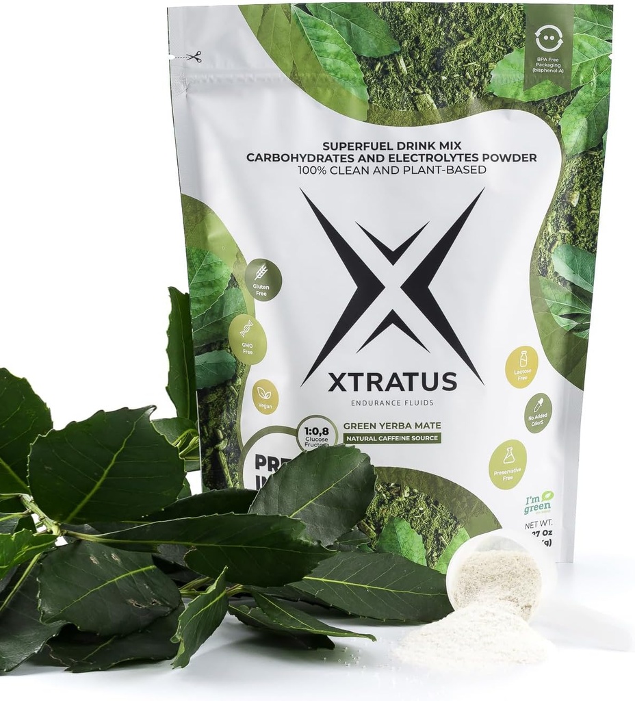 Green Mate (Kofein) - Sportovní energetický nápoj s sacharidy a Electrolytes. Přírodní zdroj kofeinu. Pre a Intra školení 100% přírodní. 35,27Oz.