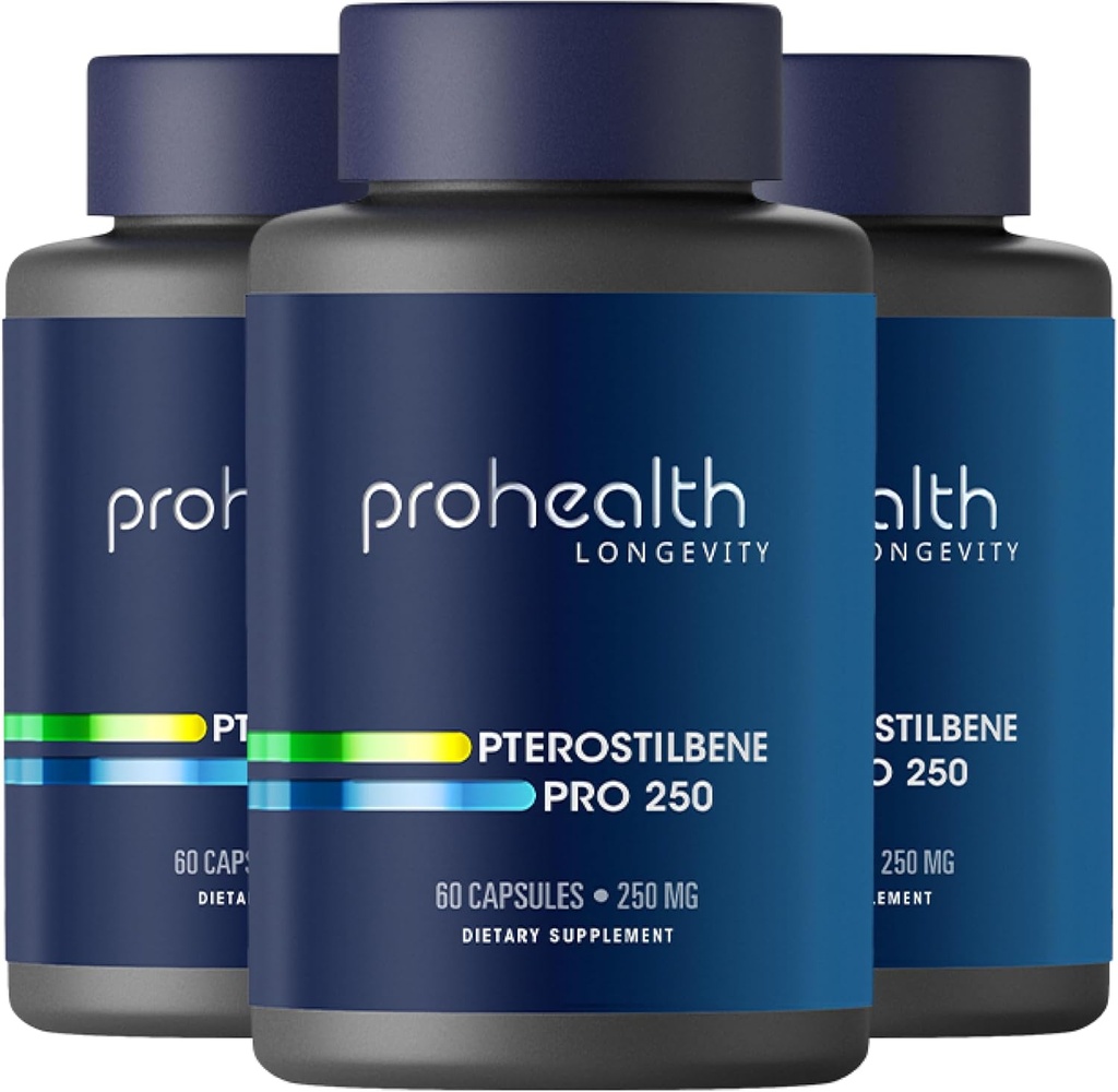 Pterostilben dodatek (250mg, 60 Kapsle) 124; Klinicky osvědčené, Third- Party Testováno Antioxidant pro srdce a mozek Zdraví 124; Aktivuje dlouhověké geny (3 Pack)