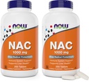 Nyní Potraviny NAC 1000 mg, 250 tablet (balení po 2), N- acetylcystein dodatek, 1000mg (1 gram) na tabletu - Vegetariánské, Non- GMO