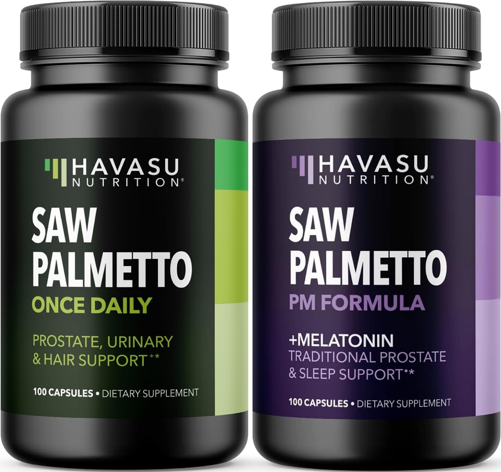 HAVASU NITRITION Nighttime Saw Palmetto s melatonin (60 Servings) & Daytime Saw Palmetto Kapsle (100 Servings)