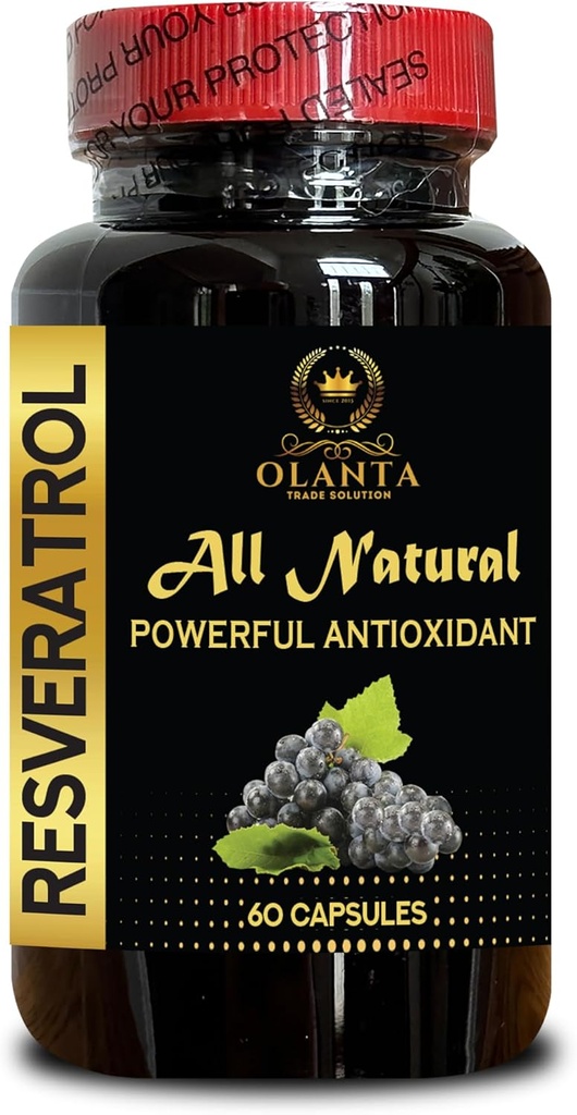 Resveratrol Extract - Resveratrol s Red Wine Extract, Trans Resveratrol Antioxidant Supplemente Pills, Polyfenoly, Podpora zdravé imunity - 1 Lahvička 60 Kapsle.