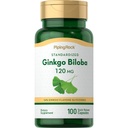 Piping Rock Ginkgo Biloba Doplňky 120mg 1124; 100 Kapsle 124; Standardizovaný extrakt 124; Non- GMO, gluten zdarma