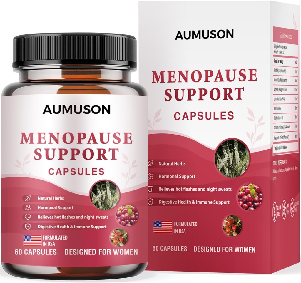 Vitamíny pro podporu menopauzy Kapsle pro ženy - Bylinné 12- in- 1- Hormon Balance s Black Cohosh, Ashwagandha, DIM, Magnesium, Chasteberry, B6, B12 - a více v novém vzorce