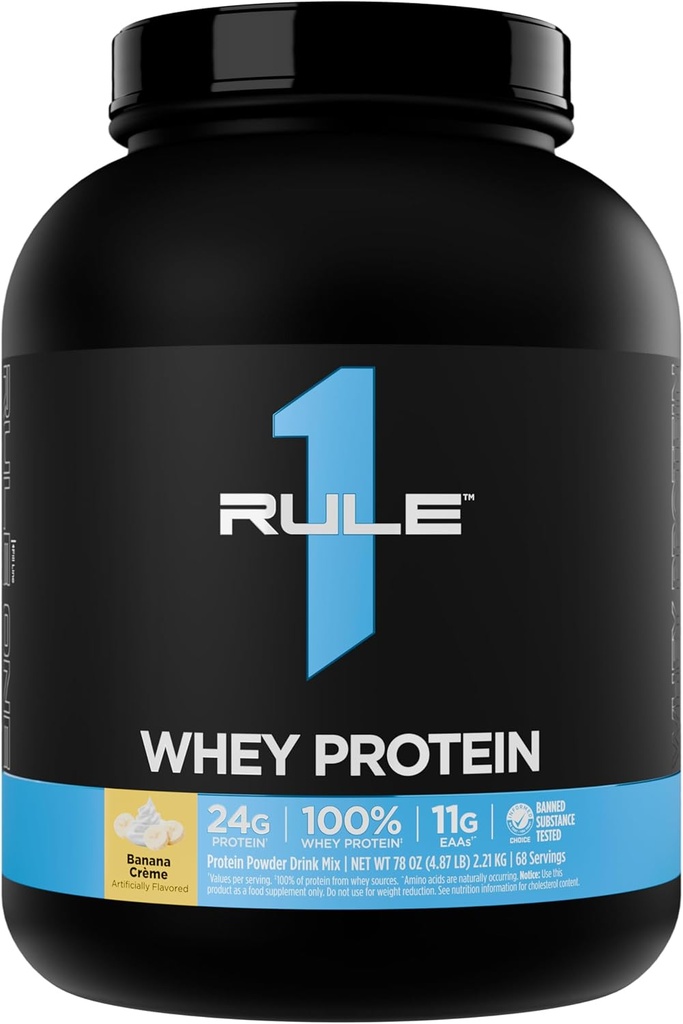 Pravidlo 1 Syrovátkový protein - 24g Fast- acting protein from All- Syrovátkový zdroj s přirozeně se objevující EAA & BCAA for Workout Recovery or When Use (5 liber *, Banana Creme)