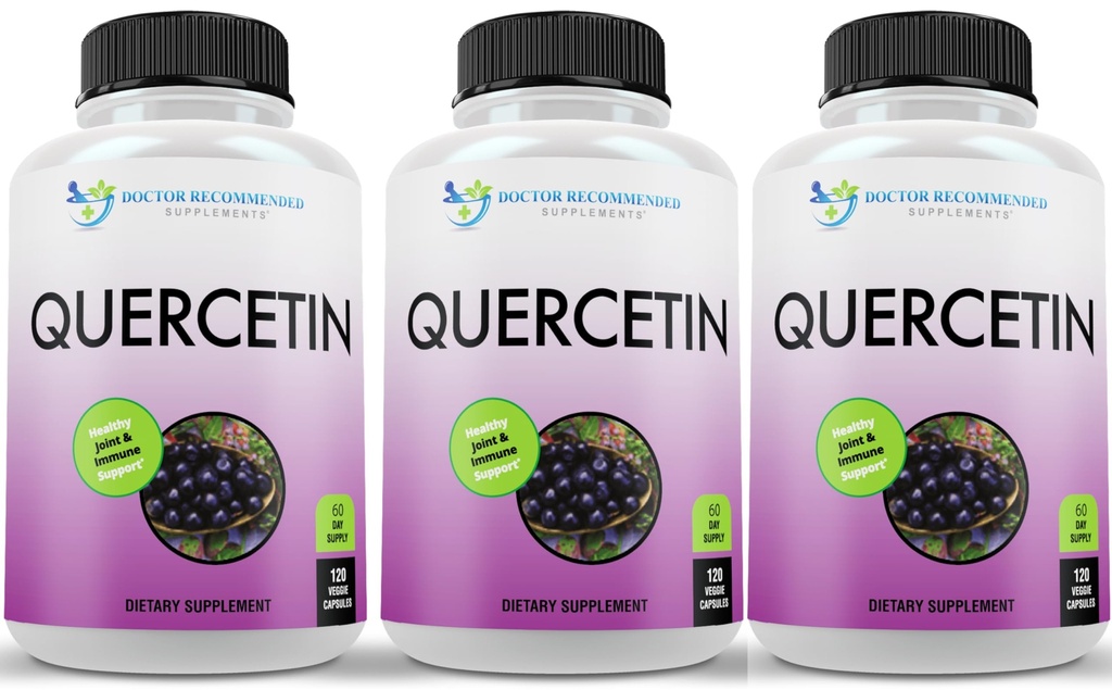 DOPORUČENÁ DOPORUČENÁ DOPORUČUJE Quercetin 1000mg per Serving - (Vegan, Non-GMO) (120 Veggie Kapsle, balení po 3)