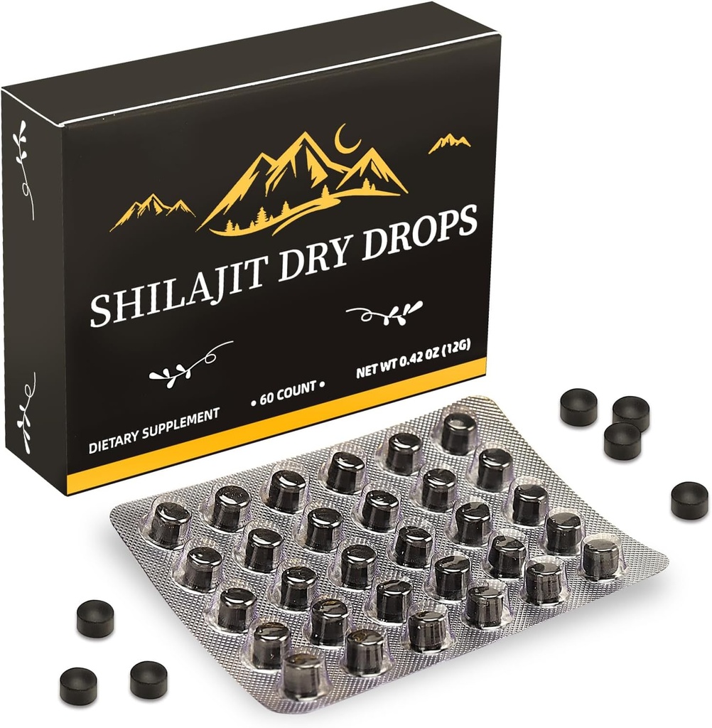 Shilajit Pure Himalay Resin Dry Kaps Tablet CLAS124; Himalaya shilajit, Imunitary Support, Pure Natural Shilajit CLAS124; 85 + Trace Minerals & Fulvic Acid for Energy, Pure Himalayan Resin 60 Tablet (1 balení)