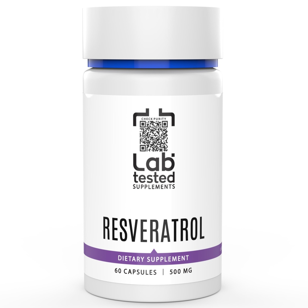 Trans- Resveratrol - 60 500mg Kapsle - 3. strana COA Poskytované s každou Lot # - Čistý Resveratrol - Žádné Fillery