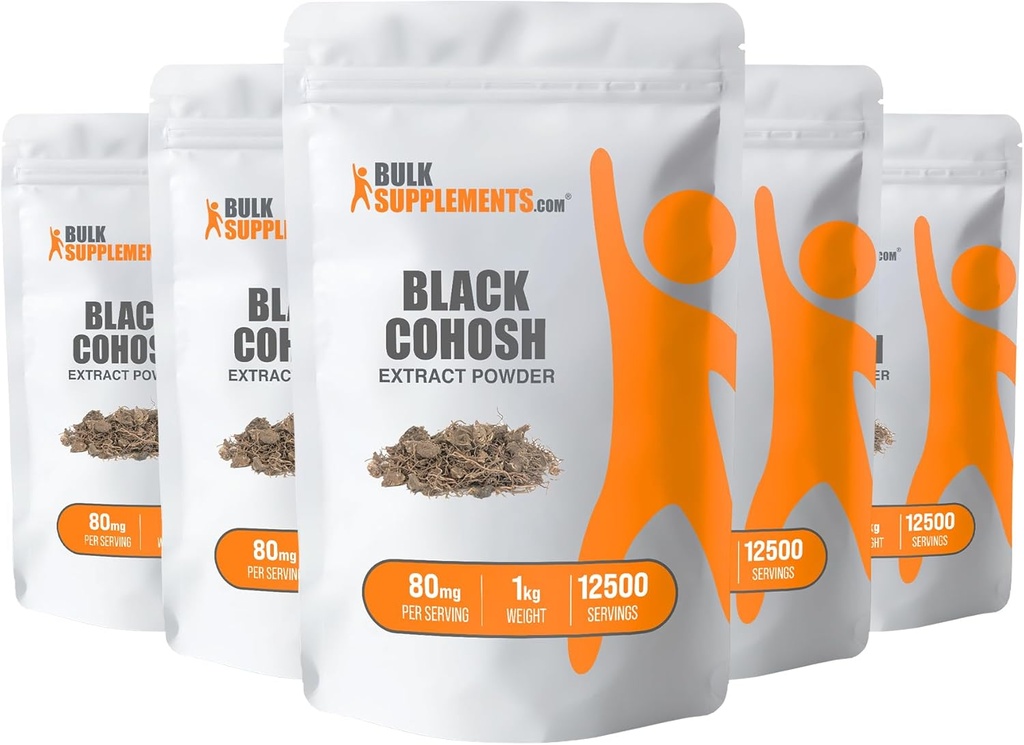 BulkSupplements.com Black Cohosh Extract Powder - Black Cohosh for Menopause Support - Black Cohosh Root Extract - Melanin dodatek - Black Cohosh Herb dodatek (5 Kilogramů - 11 liber)
