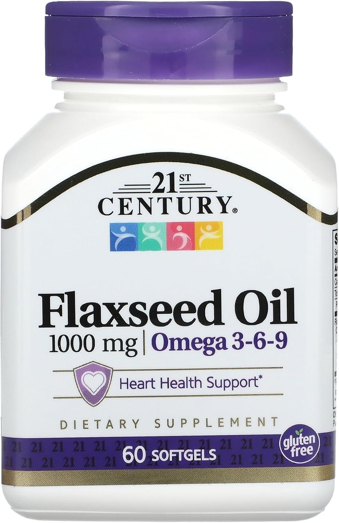 21. Století Flaxseed Oil 1000 mg Softgels, 60 Počet (22407)