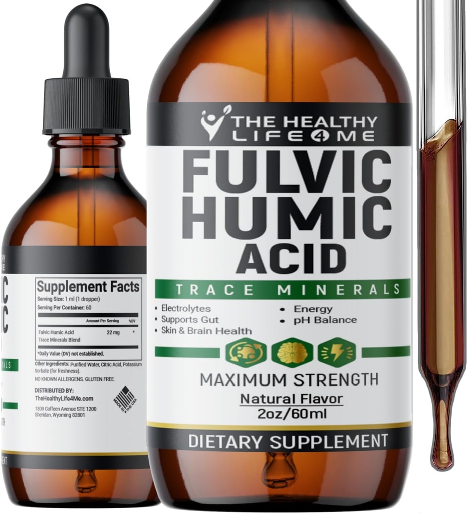 Fulvic Acid + 72 Stopy Minerály 124; Fulvic Humic Acid Acid 124; Digestion Acid 124; Hydration Acid 124; Keto, Dietní dodatek Drop 124; Energy Acid 124; pH Balance 124; 2- Měsíční dodávky 124; Zdravý život 4 ME
