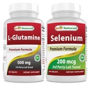 Nejlepší Naturals L-glutamin 500 mg & Selen 200 mcg