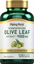 Piping Rock Olive Leaf Extract Capsules 124; 9000mg Supplications 124; 120 pilulky 124; 150mg Oleuropein 124; Standardizované bylinné doplňky 124; Non- GMO, gluten zdarma