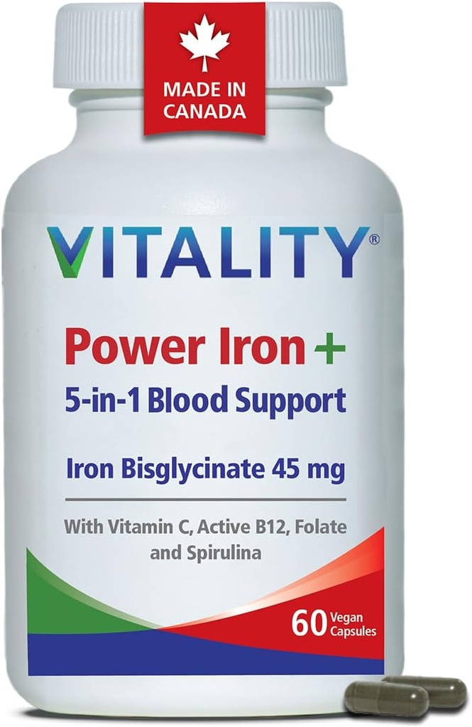 Vitalita Power Iron and Spirulina, 60 CT