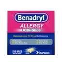 Benadryl Liqui- Gels Alergie Medicína, Dye- Free Liquid Gel Kapsle s 25 mg difenhydraminu HCl Antihistamin pro úlevu od alergií & Studené příznaky, jako je Runny Nose & Nuzing, 24 ct