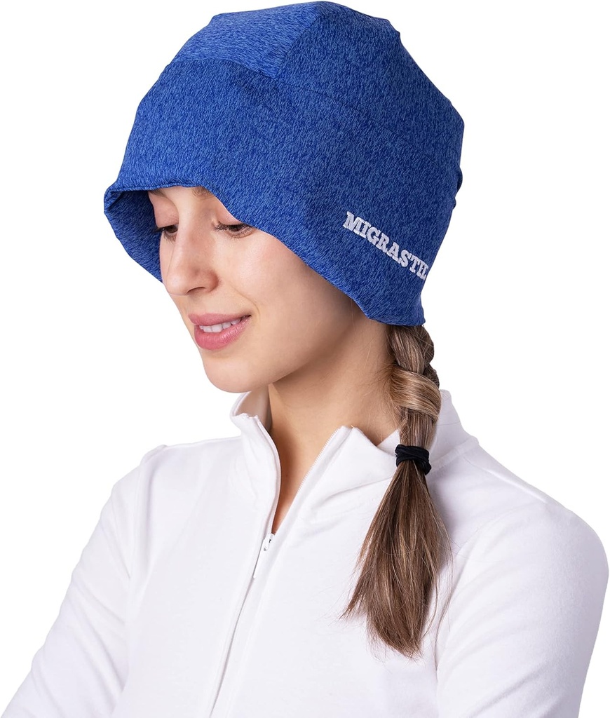 Migrastil MigraFreeze Deluxe Bolest hlavy & Migréna Klobouk. Měkký, flexibilní chlazení Gel Cap pro muže a ženy. Forma Montáž ledový balíček a hlava Wrap se zippered úložiště Bag. Pohodlné, No- Pain Design.