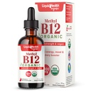 LIQUIDHELTH USDA Organic Methyl Vitamin B12 Methylkobalamin kapalné kapky s Tart Cherry Juice - Zvýšení energie, imunitní podpora, zlepšení paměti a koncentrace - USA Made, Vegan, Non- GMO (2 oz)