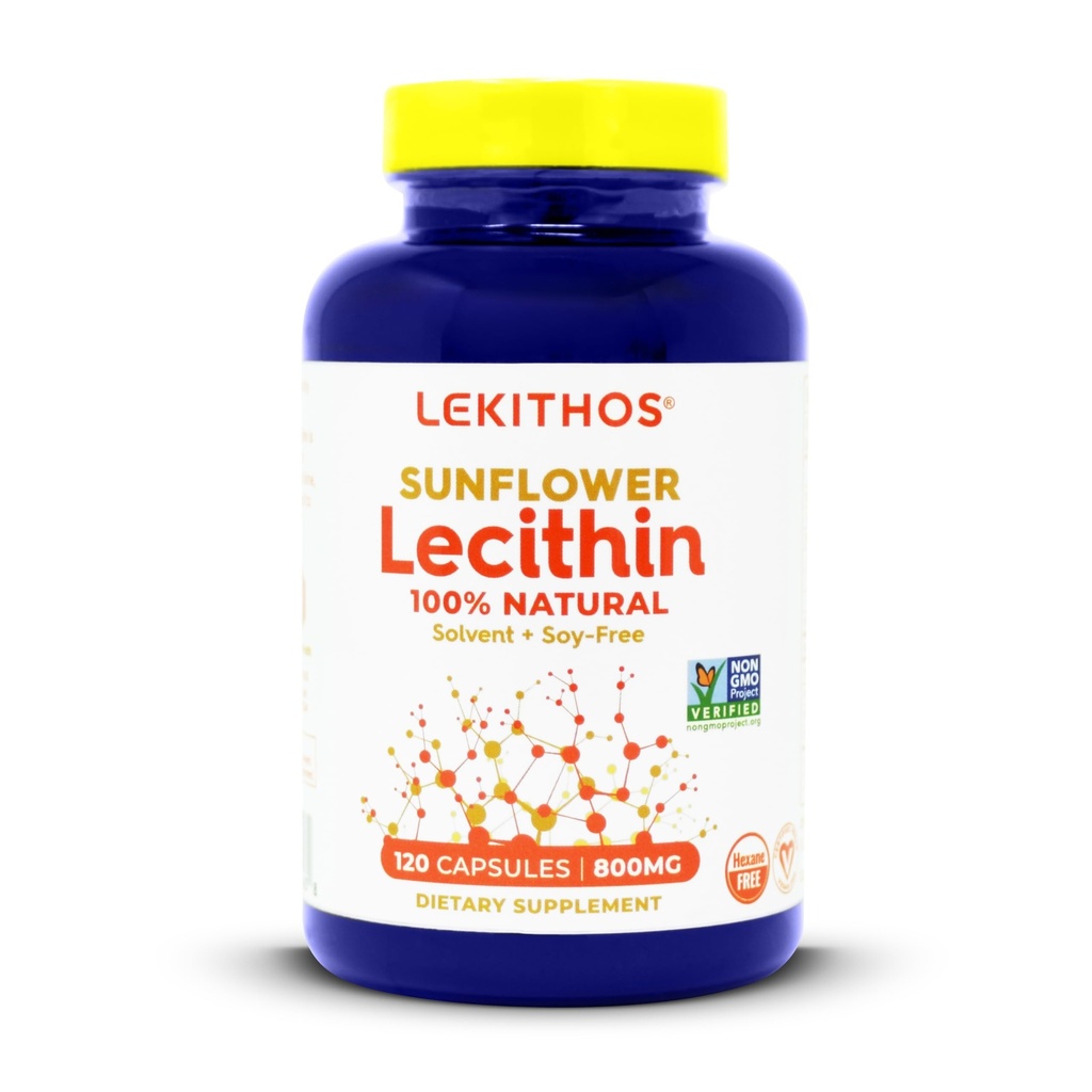 100% All- Natural Sunflower Lecithin Kapsle, 1600mg Lecithin dodatek pro muže a ženy, 120 Hrabě Softgel Kapsle. Skvělé pro podporu laktace! Cold Pressed, Vegan & Non- GMO