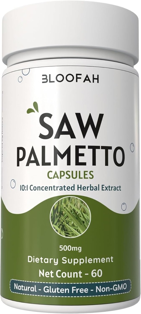 Saw Palmetto Kapsle 500mg CLAS124; 10: 1 Koncentrovaný extrakt CLAS124; Serenoa Repens Herbal dodatek CLAS124; Non- GMO, gluten- Free Easy- to- Take Kapsle (60 Počet (balení po 1))