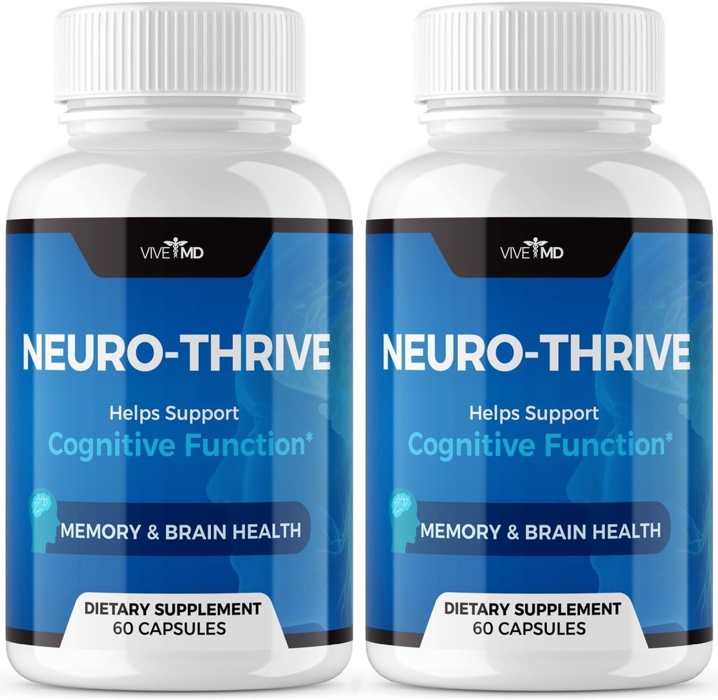 VIVE MD Neuro Thrive Brain Supplement - Oficiální vzorec - Neuro Thrive PQQ, Neuro Thrive pro extra sílu s Ginkgo Biloba Extract, Sibiřský ženšen Extract (2 Pack)