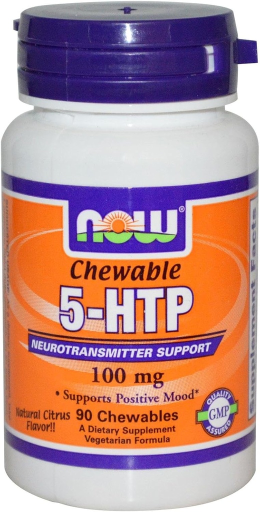 Nyní Potraviny 5-HTP Žvýkací Přírodní Citrus - 100 mg - 90 Žvýkačky