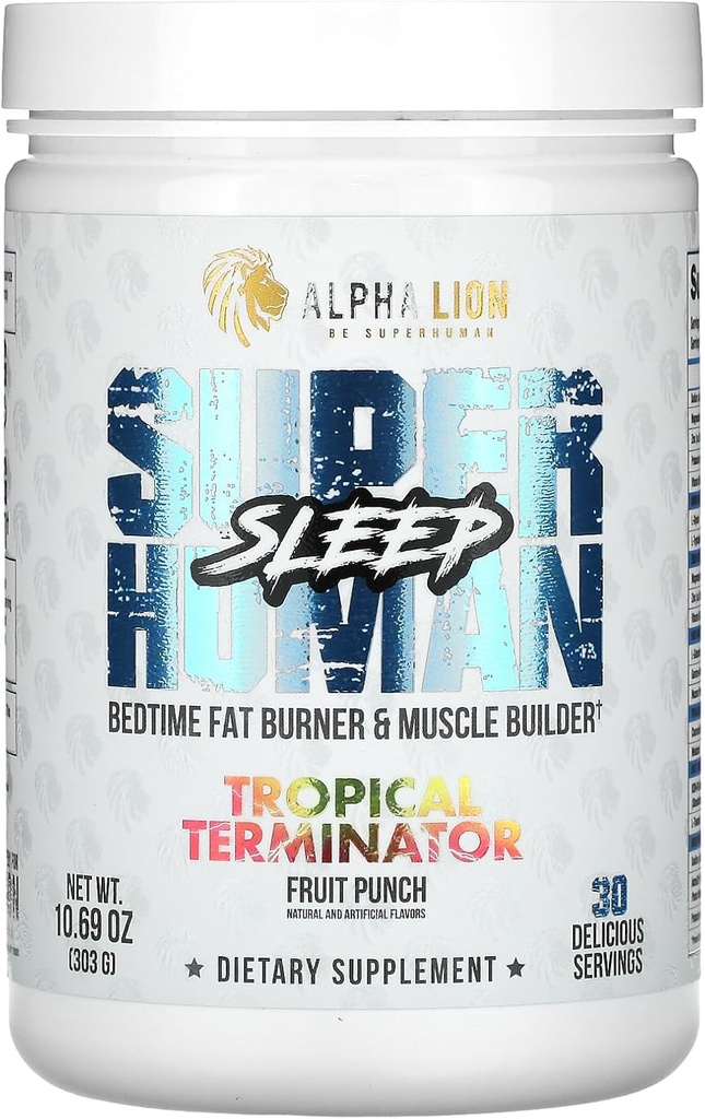 ALPHA LION Superlidský spánkový dodatek, noční pomoc, Muscle Recovery, Muscle Builder & Gainer, Zlepšuje složení těla (30 Doručování, Ovocný punč Flavor)