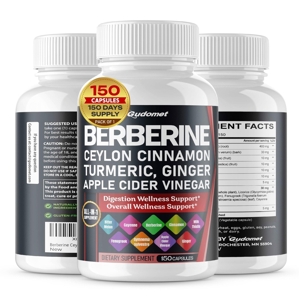 Berberine Ceylon Skořice - All- in-1 dodatek s Bitter Melon AVG Gymnema sylvestre Turmeric Milk Thistle Licorice Svatý Basil Fenugreek Banaba
