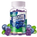 Creatine Monohydrát Gummies Komplex pro muže a ženy - Advanced Formule W / L- Taurin + vitamin B12, Cukr zdarma Žvýkací doplněk, 90 Borůvkové gumy