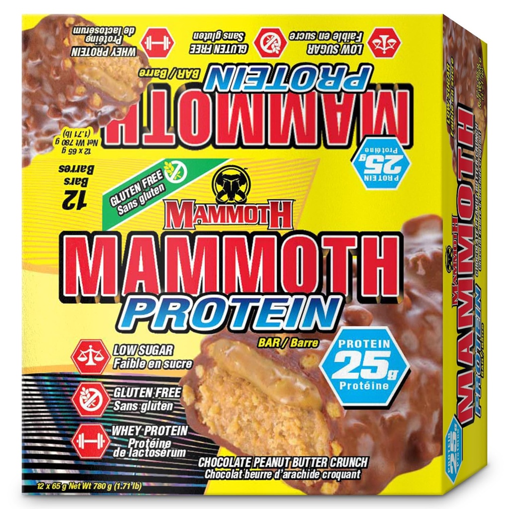 Masový protein Bar, Čokoládové arašídové máslo Crunch, 25g protein, Nízký cukr, Nízké sacharidy, gluten zdarma, 12 x 65g (12 Počet) (Čokoládové arašídové máslo Crunch) (12 Počet, Čokoládové oříškové máslo Crunch)