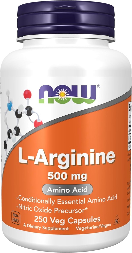 L- Arginin 500 mg, 250 Veg Kapsle (balení se může lišit