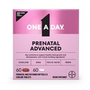 Jeden den Prenatal Advanced- Prenatal Vitamíny s kyselinou listovou, Cholin, DHA & Iron, Těhotenství Vitamíny pro ženy na podporu vývoje dítěte, 60 + 60 Ct (120 Total Set) (Balení květen Vary)