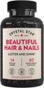 Crystal Star Beautiful Hair & Nail Dodatek (60 Kapsle) - Bylinný dodatek podporuje silnější silnější vlasy a nehty - Koňský ocas, Nettle & Alfalfa - Non- GMO